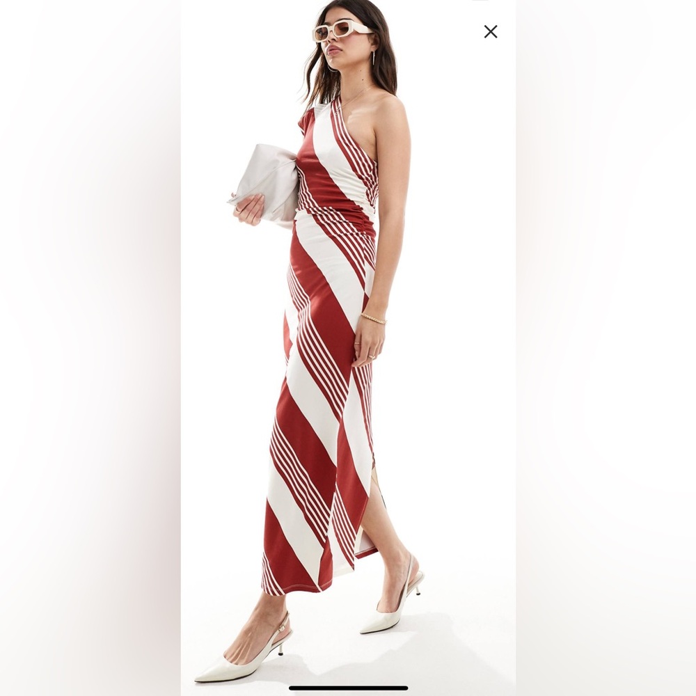 Striped Red and White Maxi Dress